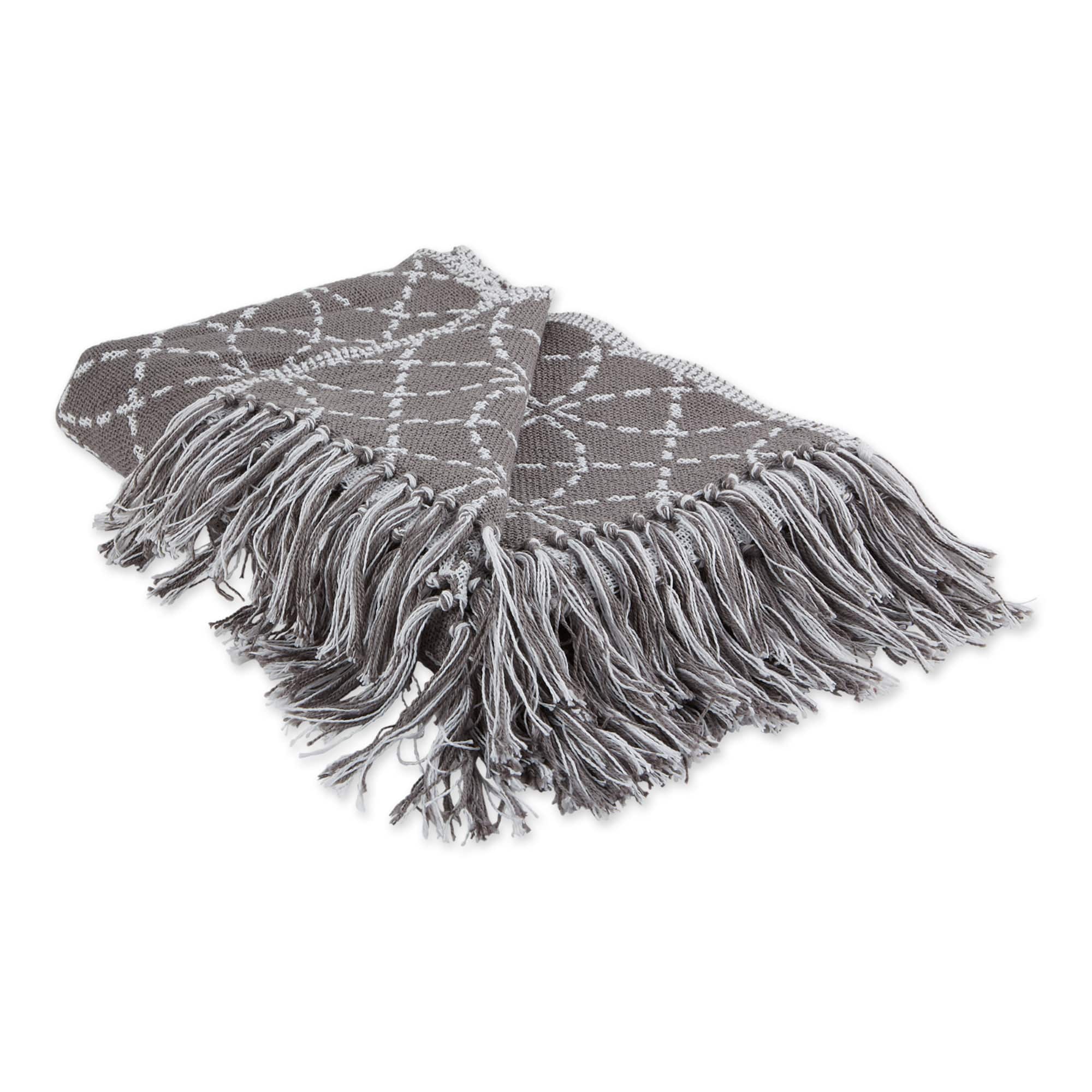 Gray Concentric Circles Throw